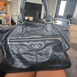Balenciaga Black Leather Satchel